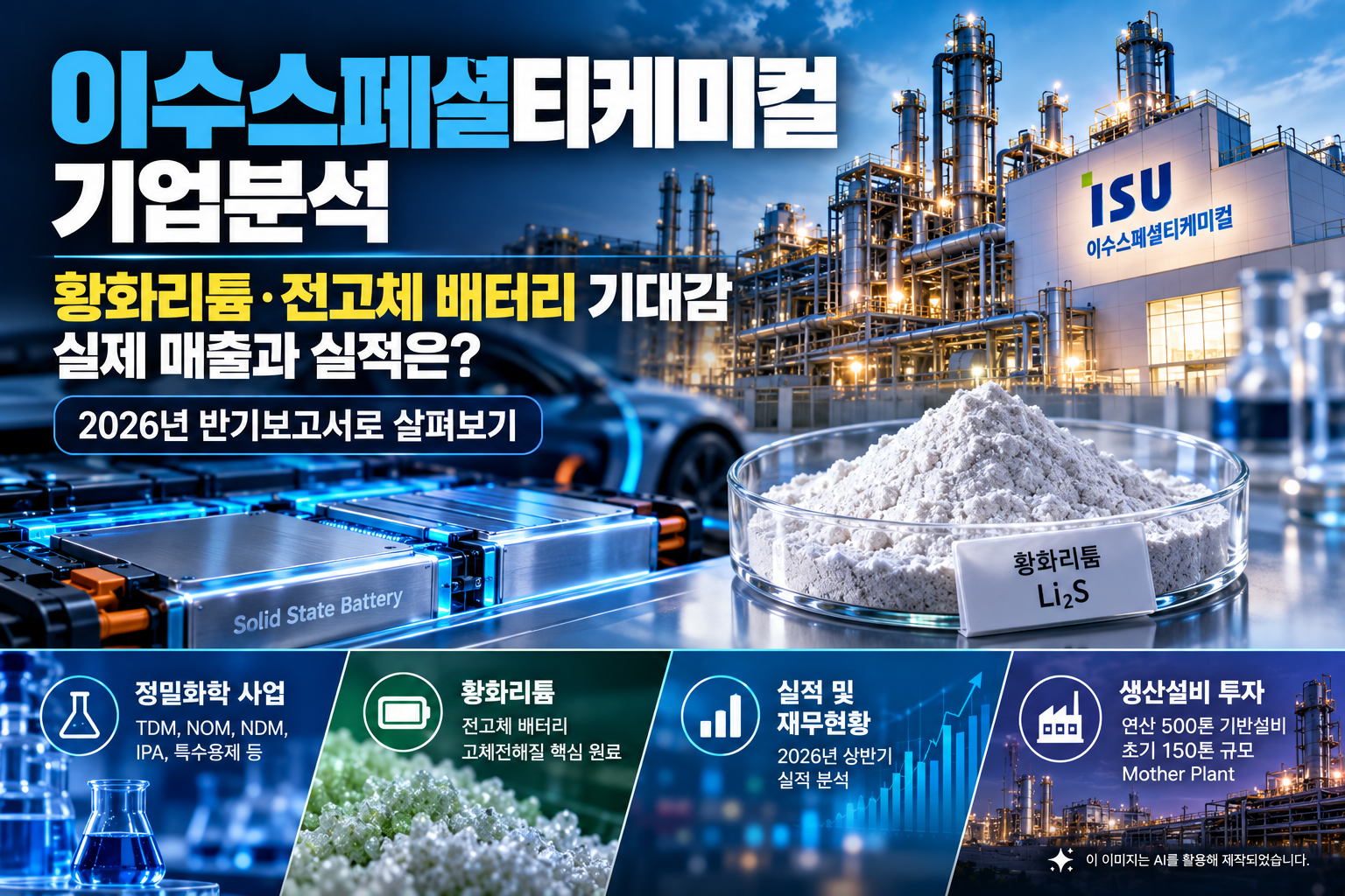 이수스페셜티케미컬 2026년 반기보고서 기반 황화리튬·전고체 배터리 사업 분석
