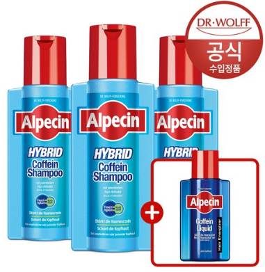 알페신 알페신 하이브리드 카페인 샴푸 (건성 두피용) 250ml x3, 단일옵션