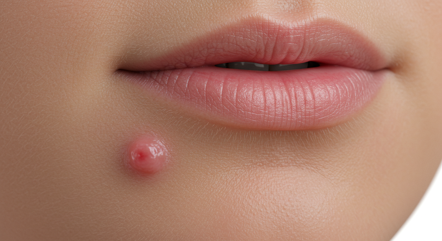 입술 여드름, 세균 감염