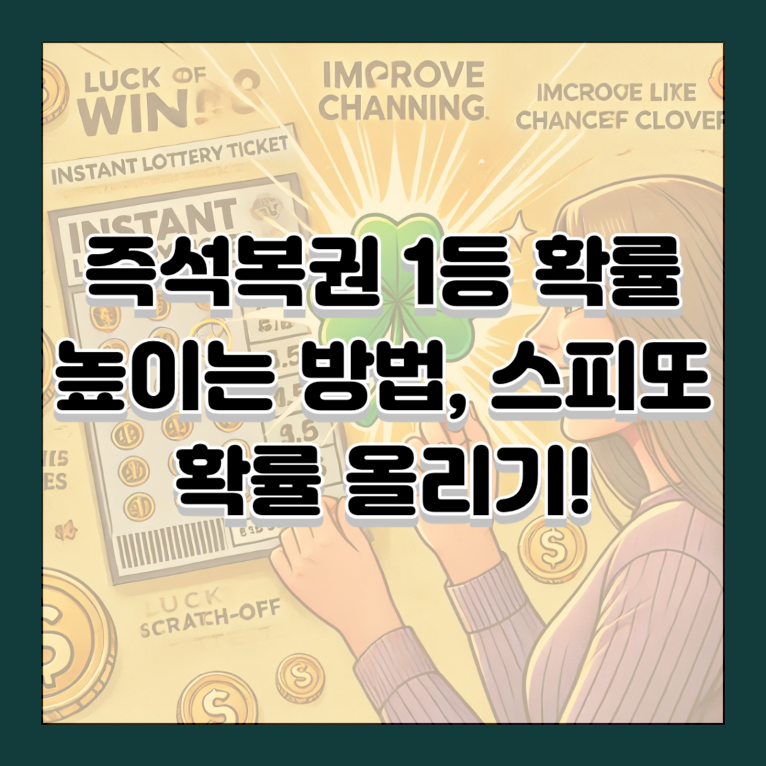 즉석복권 1등 확률 높이는 방법, 스피또 확률 올리기!