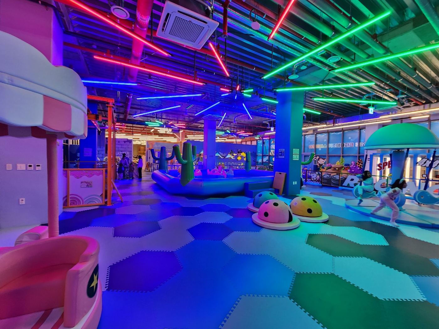 다양한 놀이 시설이 있는 곳 오리배도 있다.