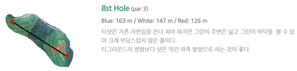 서라벌 골프클럽 밸리코스 공략도 8홀