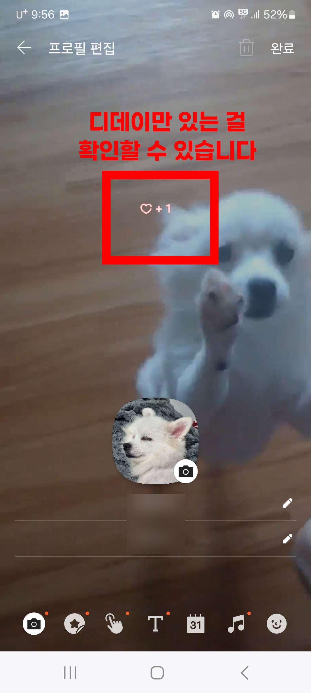 카톡 디데이 설정 및 공백 추가