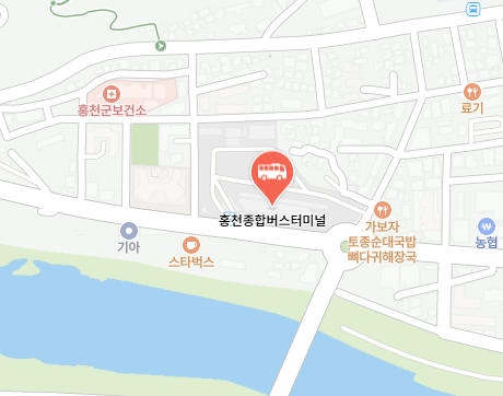 홍천종합버스터미널 위치－지도
