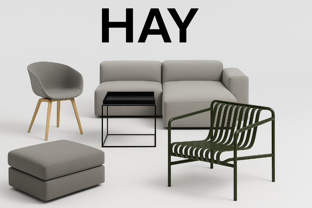 HAY의 대표 가구가 공간에 배치된 이미지