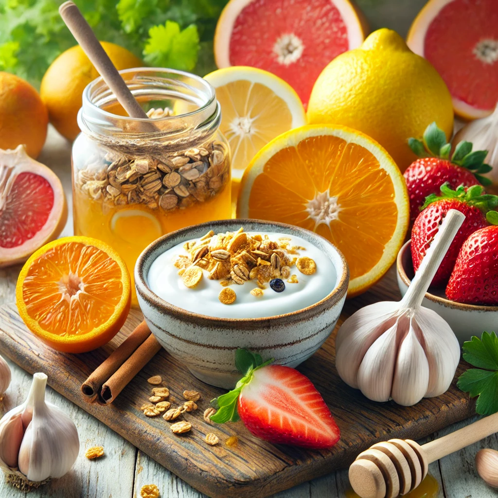 면역력 강화를 위한 음식 이미지