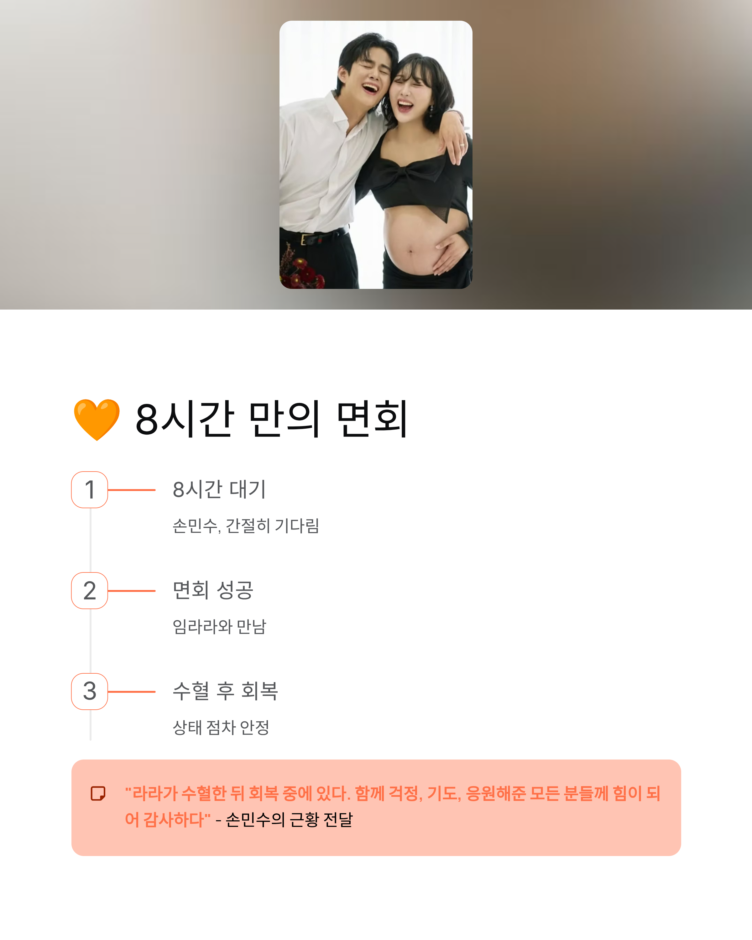 손민수 아내 임라라 '중환자실 입원' 쌍둥이 출산 후 상태