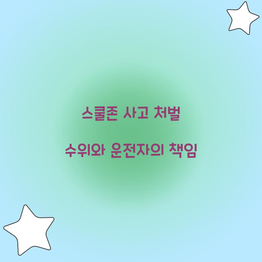 스쿨존 사고 처벌 수위