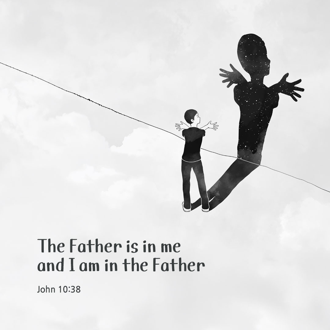 Today's Bible verse card John 10:38 scripture image