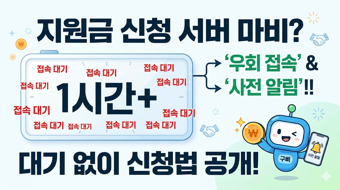 접속 대기 1시간?" 지원금 신청 서버 마비 대비 '우회 접속' & '사전 알림' 꿀팁