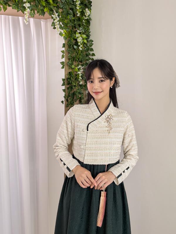 민한복 오델리 여성 계량 철릭 원피스 여자 개량 퓨전 허리 치마 드레스 생활한복