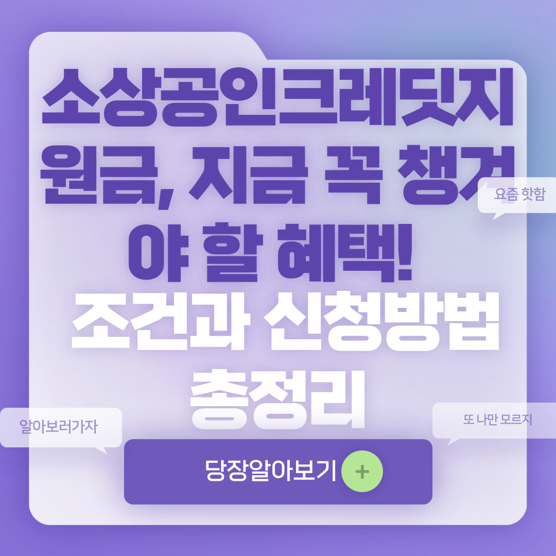 소상공인크레딧지원금