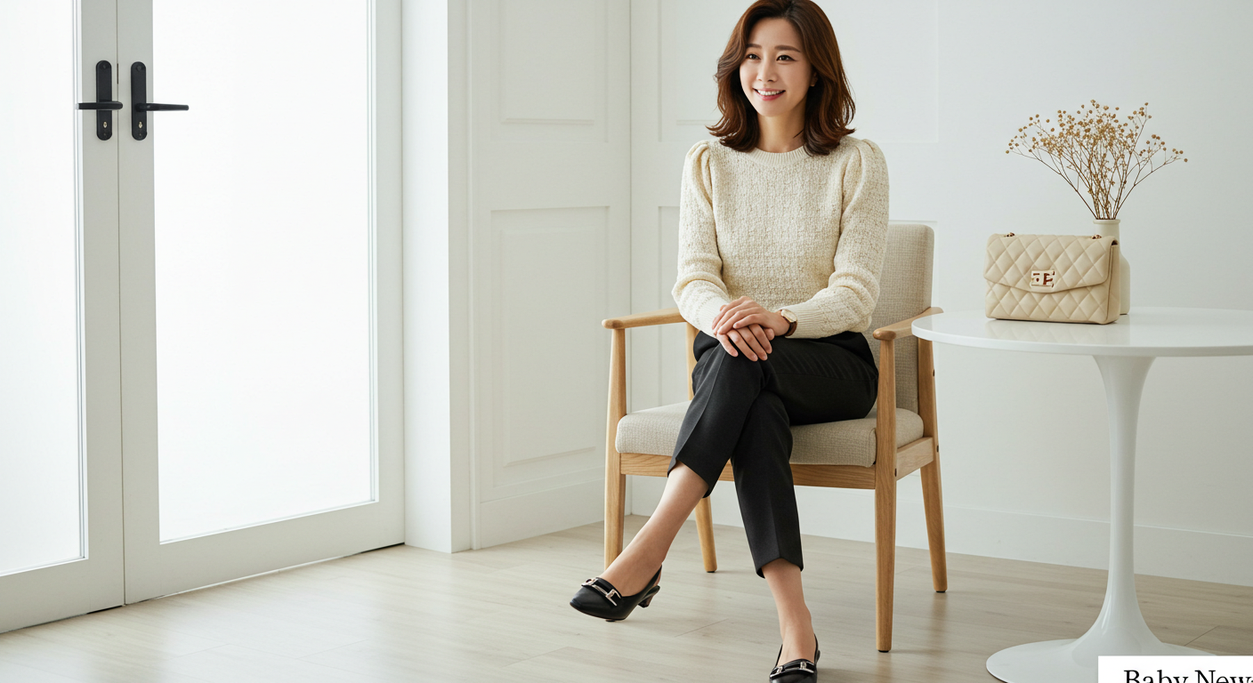중년 여성 동안 패션