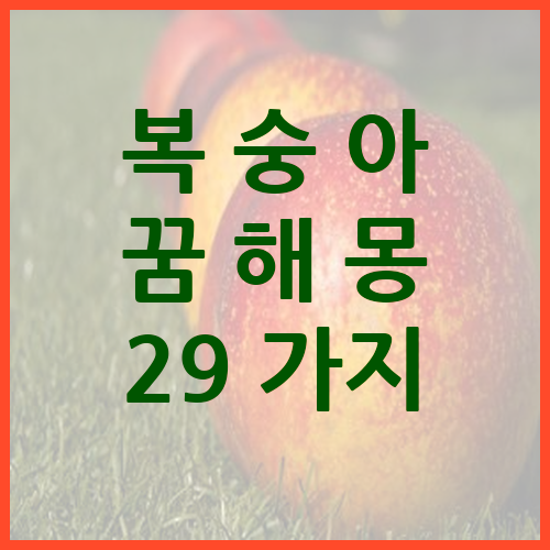 복숭아-꿈해몽-풀이-29가지