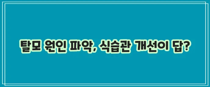 머리카락 빠지는 이유 알고 좋은 음식 챙겨 먹자!