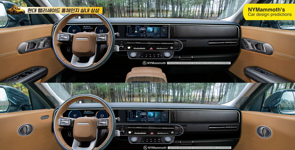 현대차 '팰리세이드 풀체인지' 예상도 (출처 : 뉴욕맘모스)