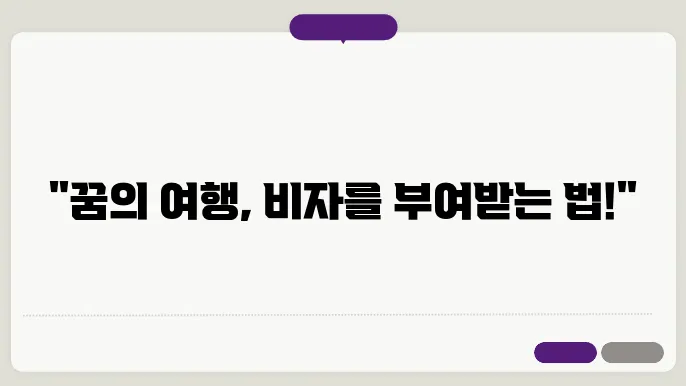 비자 종류별 비용과 특성
