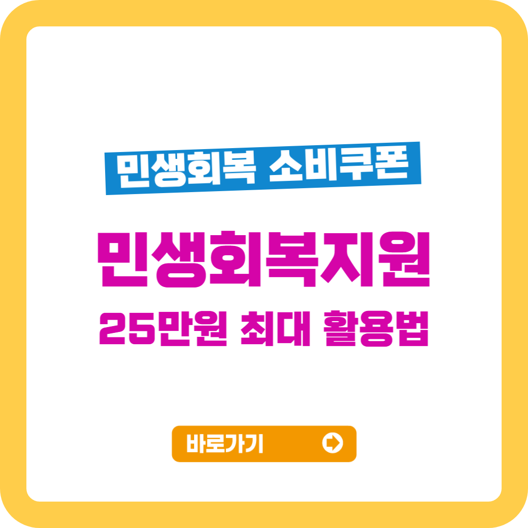 민생회복지원금 25만원 활용법