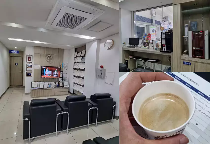 블루핸즈 경산서비스 고객대기실 안을 둘러봅니다.