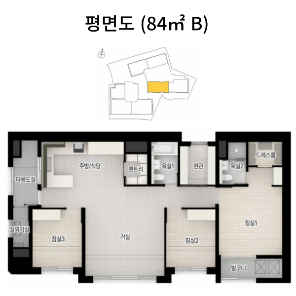 해운대 경동리인뷰 평면도 84 B타입