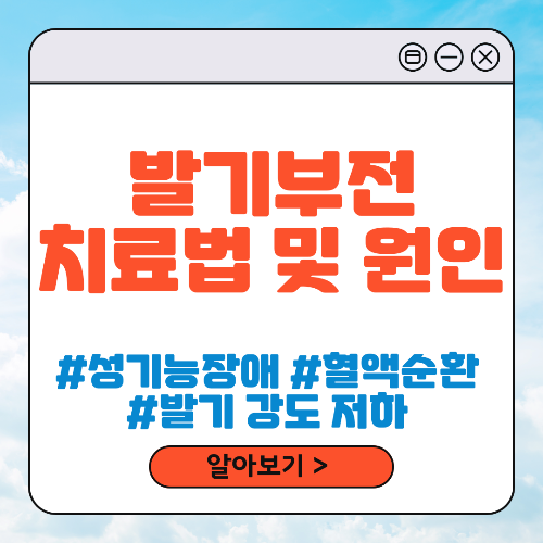 발기부전 치료방법 및 원인