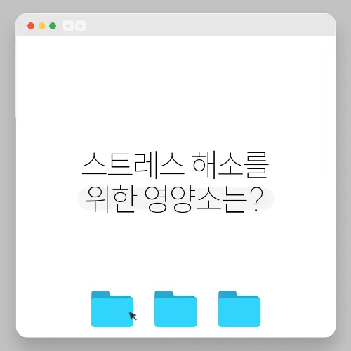 스트레스 해소를 위한 영양소는?