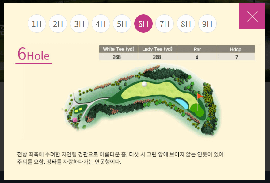 뉴스프링빌 컨트리클럽 대중제 와이트혼코스 6