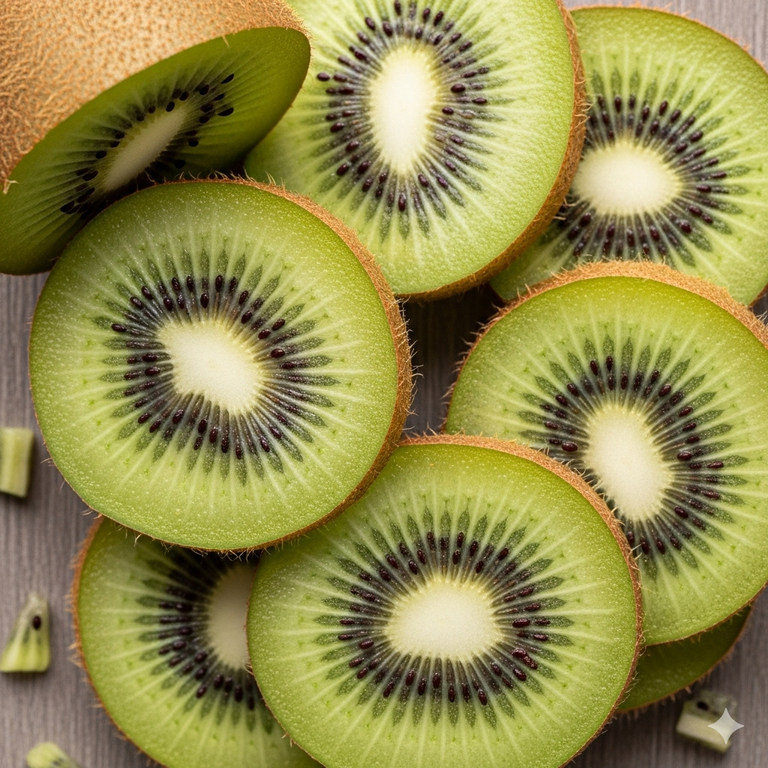 키위는 풍부한 비타민 C로 면역력 강화에 필수적입니다.