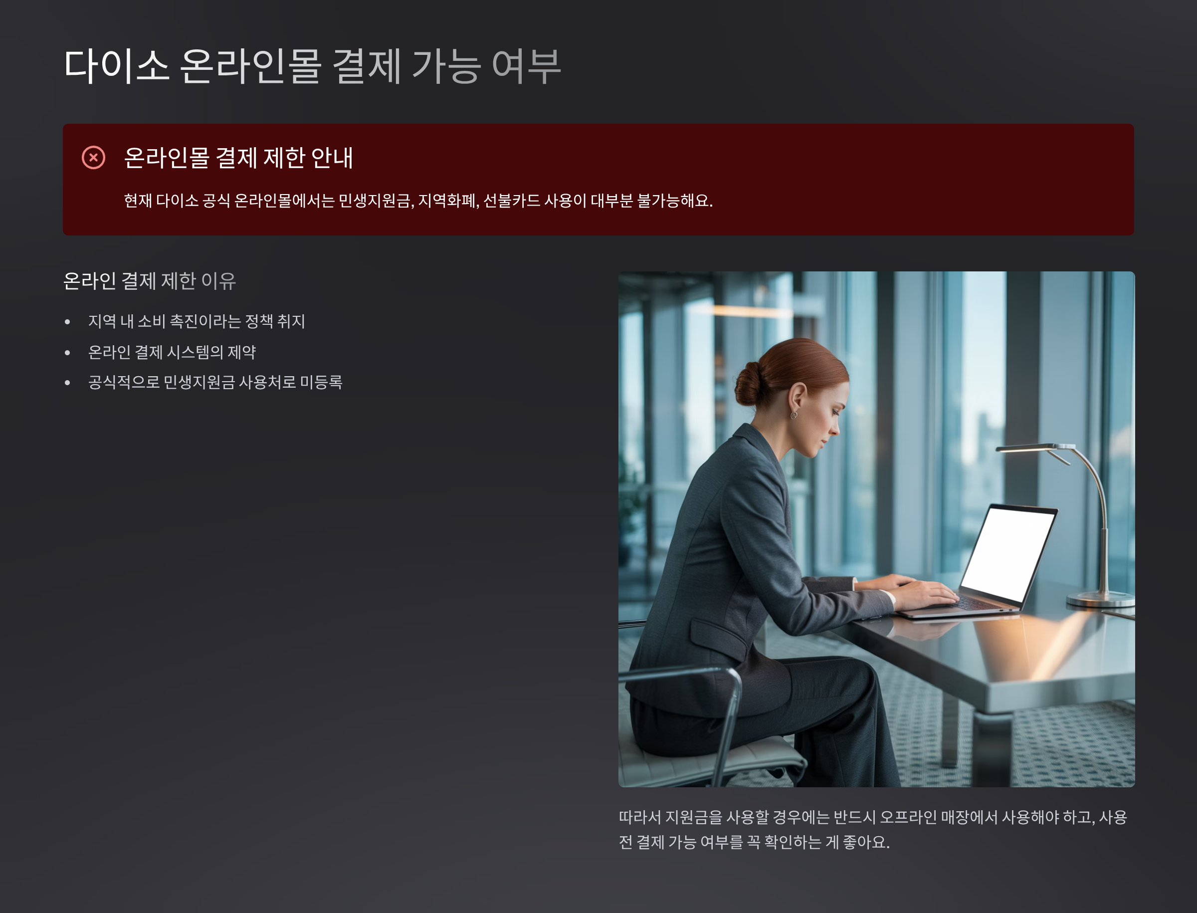 다이소 온라인몰 결제 가능 여부