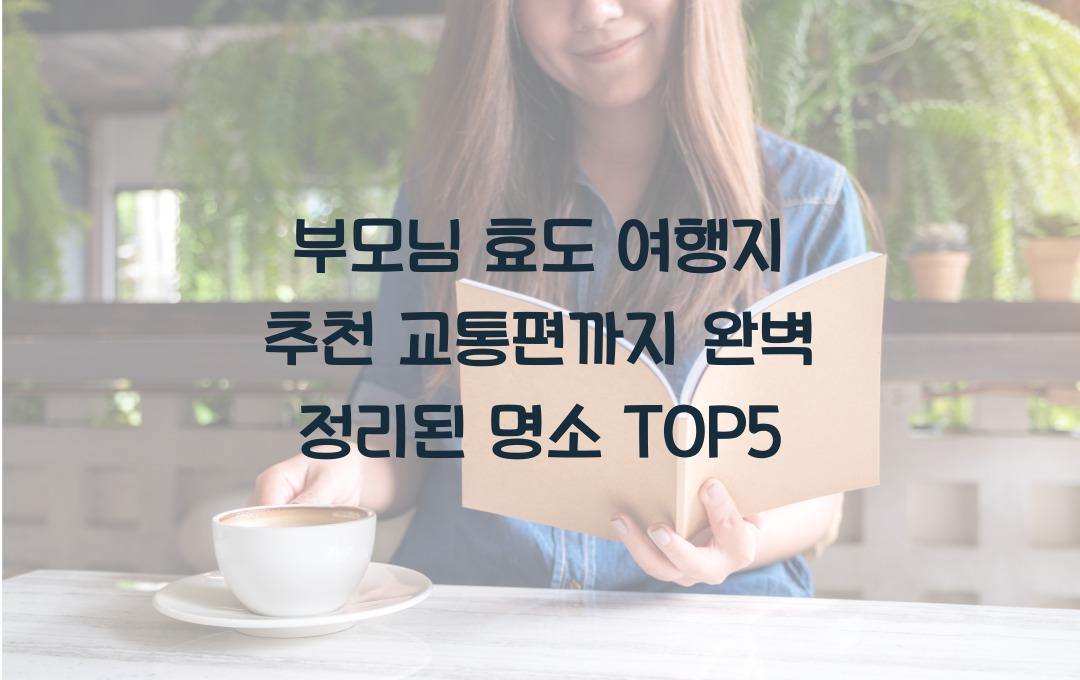 부모님 효도 여행지 추천! 교통편까지 완벽 정리