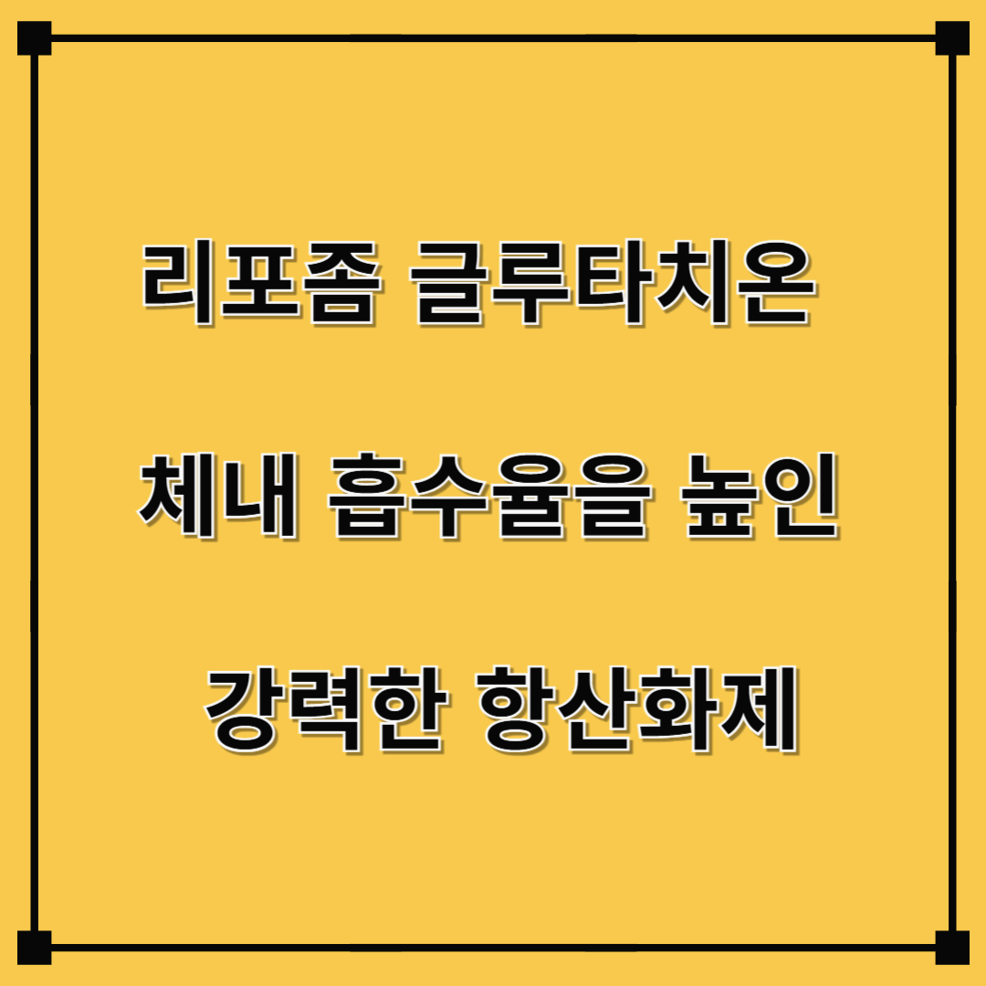 리포좀 글루타치온 – 체내 흡수율을 높인 강력한 항산화제