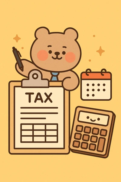 서류와 계산을 단순화한 귀여운 일러스트