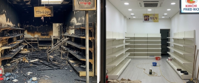 나주 화재청소 후 복구중