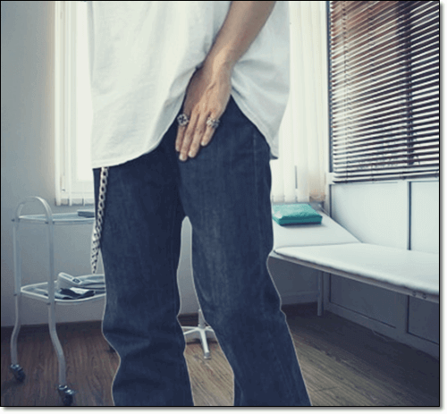 사타구니 림프절염 증상이 있는 남성