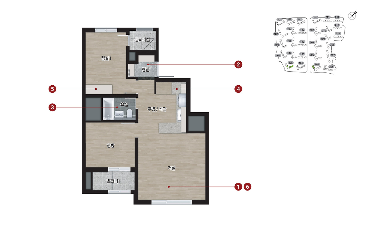 힐스테이트 메디알레 - 51B 평면도