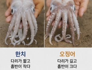 한치와 오징어 차이