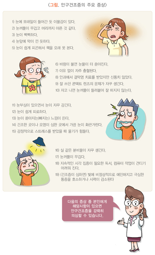 안구건조 증상들