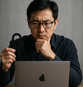 고심하는 남자의 얼굴