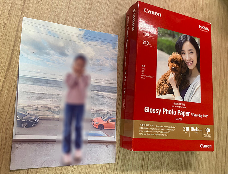 4 X 6인치 인화지로 출력한 사진