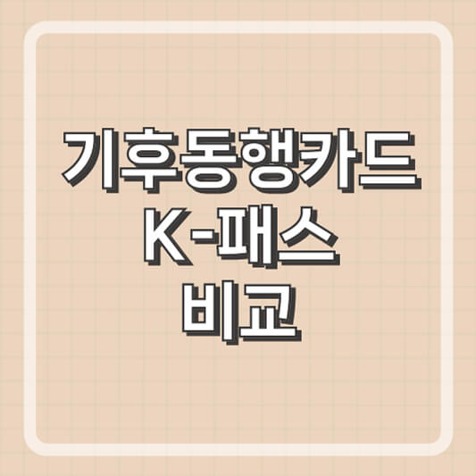 기후동행카드 K패스 비교