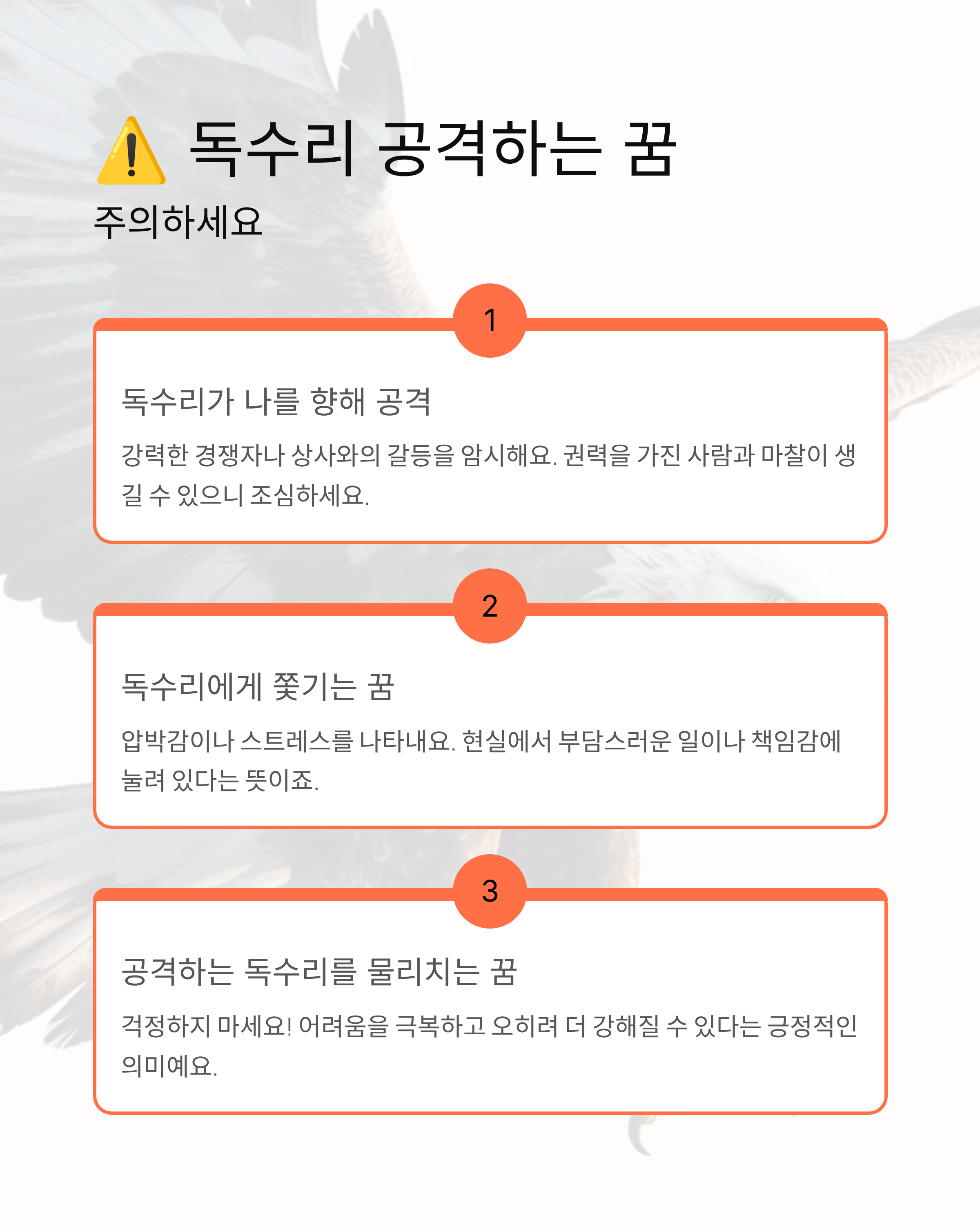독수리꿈 해몽! 대박 길몽부터 주의해야 할 꿈까지