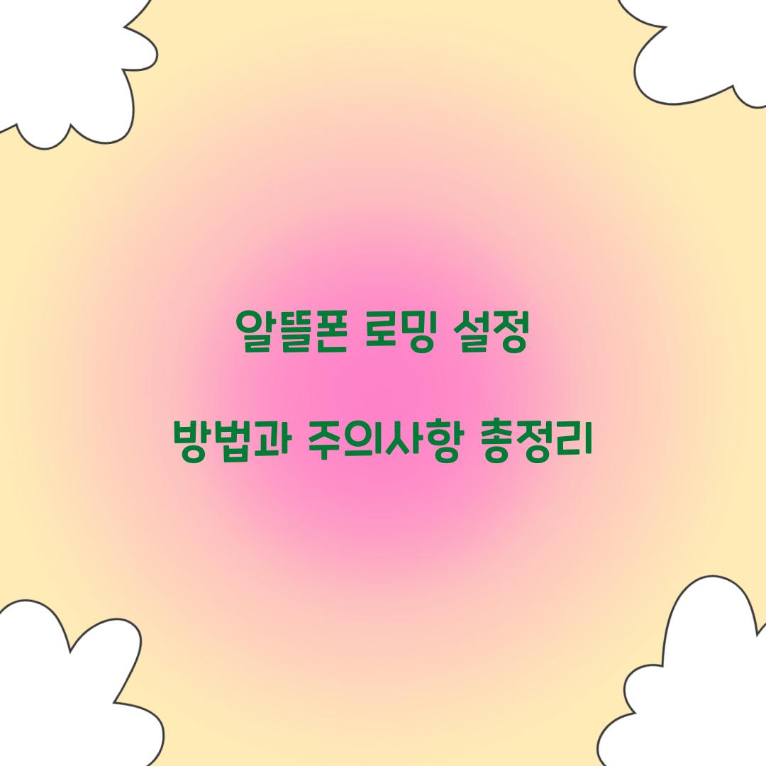 알뜰폰 로밍 설정