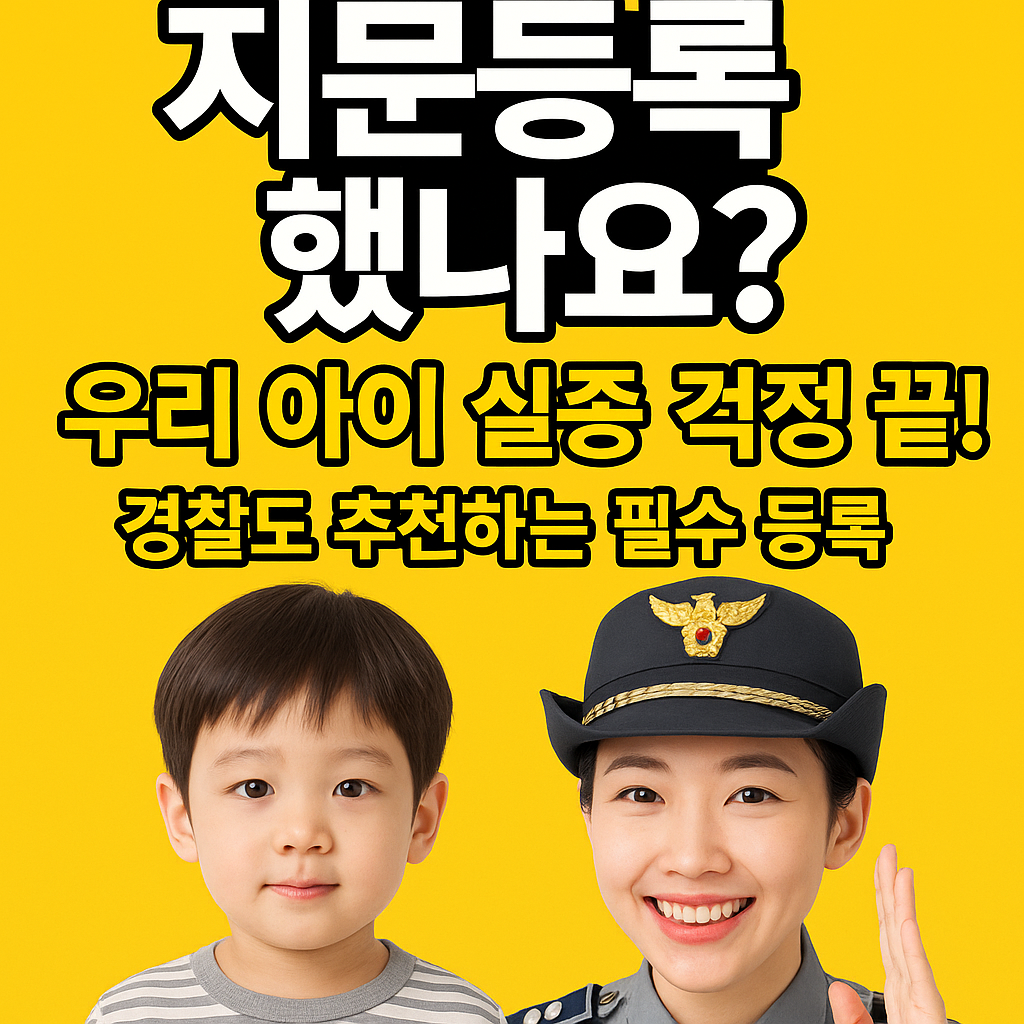 지문등록 했나요? 우리아이 실종걱정 끝 경찰도 추천하는 필수 등록