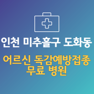 인천 미추홀구 도화동 노인 독감예방접종 무료 병원 (인플루엔자 무료 접종 대상 날짜)
