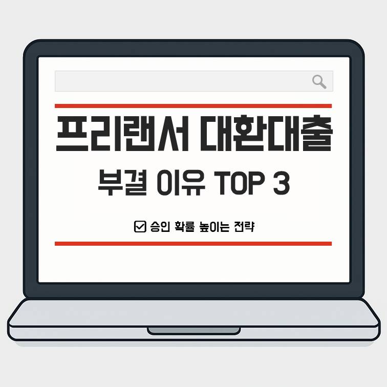 프리랜서 대환대출 부결 이유 TOP3와 승인 확률 높이는 전략 설명 이미지