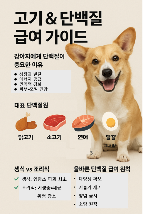 고기 &amp; 단백질 급여 가이드 이미지