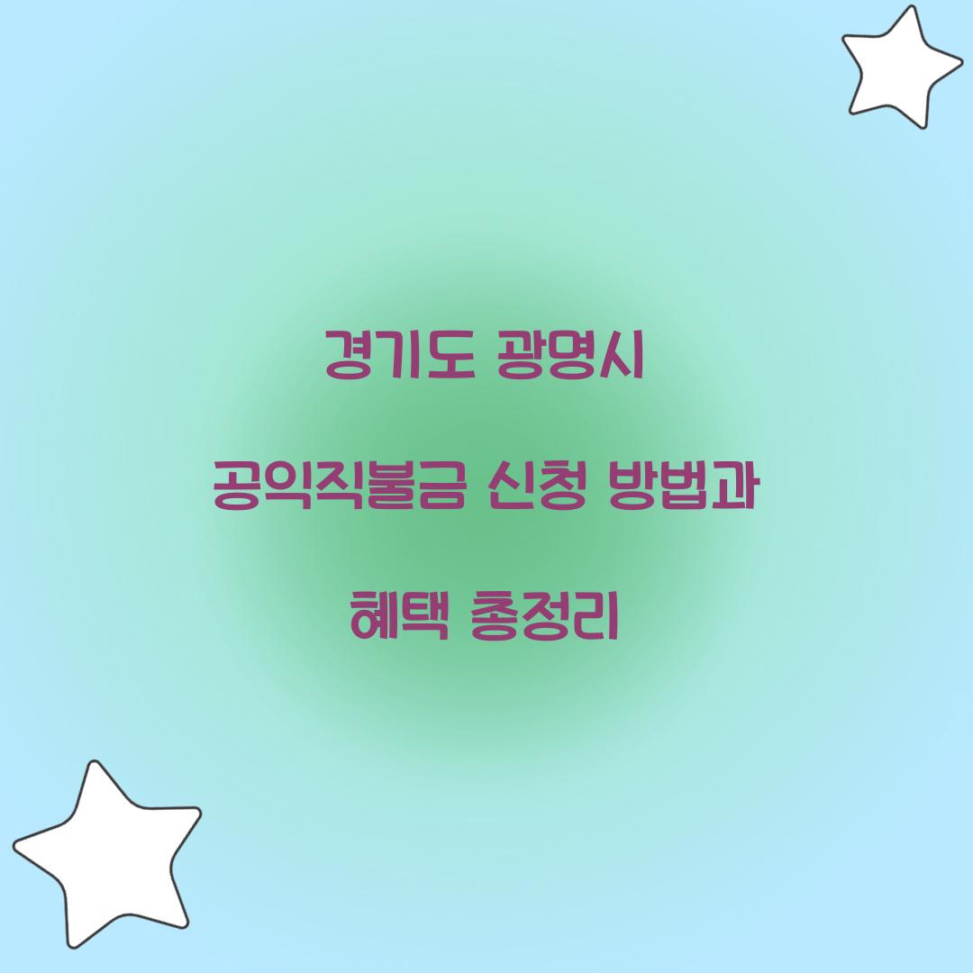 경기도 광명시 공익직불금