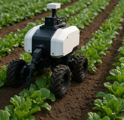 밭에서 작물을 돌보는 자율형 농업 로봇