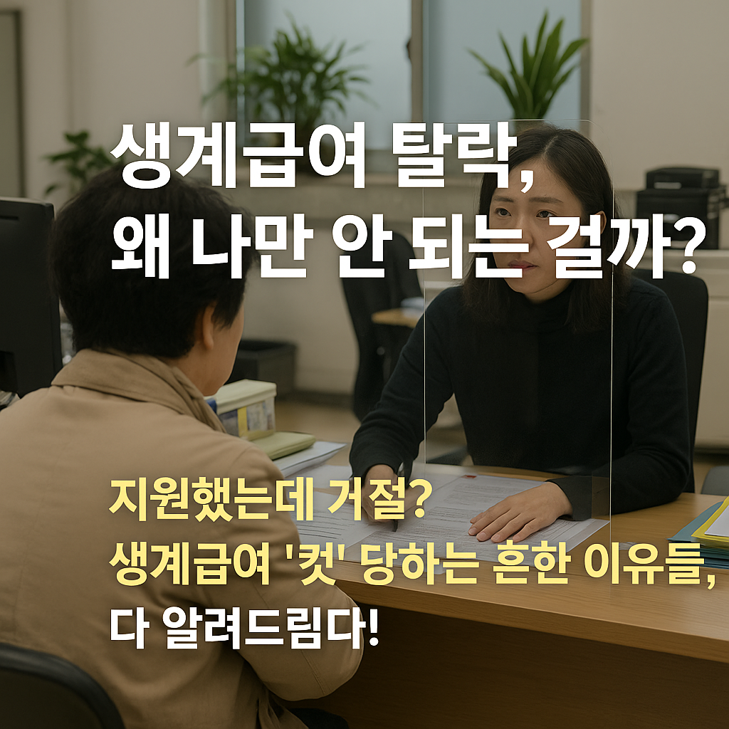 생계급여 탈락, 왜 나만 안 되는 걸까? 생계급여 거절 사유 Top 5와 해결 방법