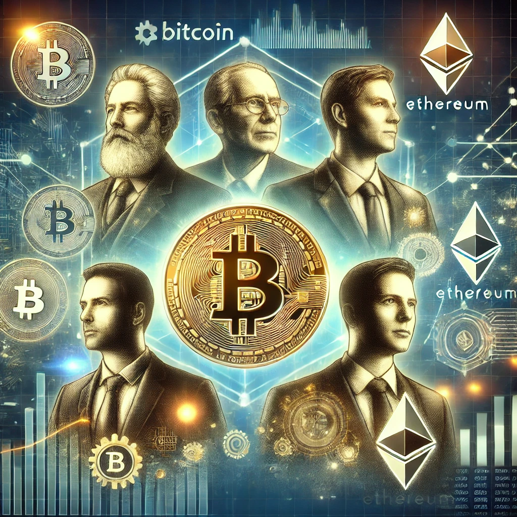 암호화폐와 관련된 영향력 있는 인물 5인과 관련된 이미지